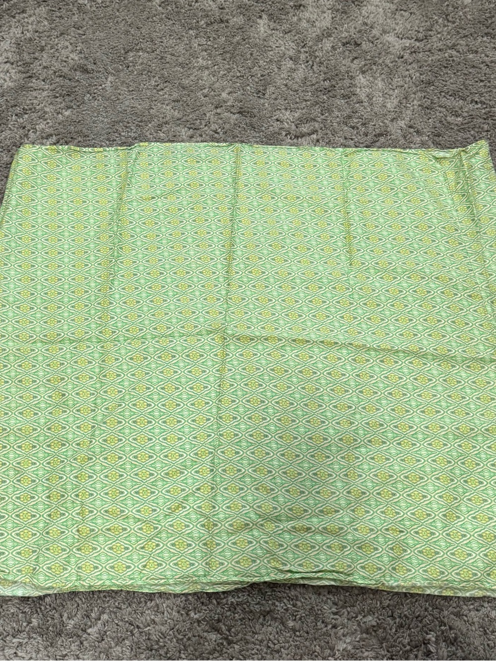 Vintage Green Geometric Pattern Infinity Scarf – Lightweight Loop Scarf